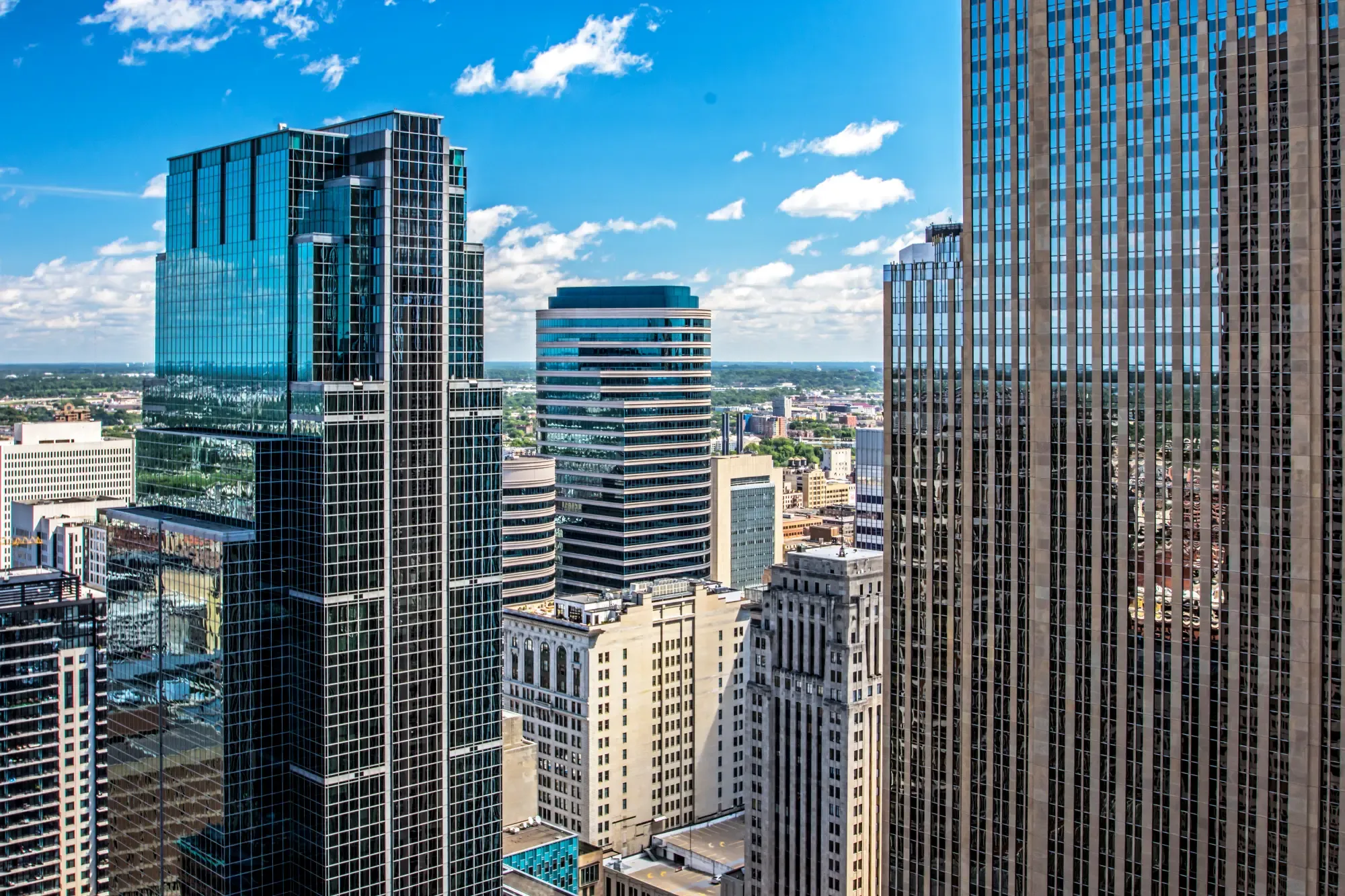 view from the deck of the 35th floor on the pwc Building